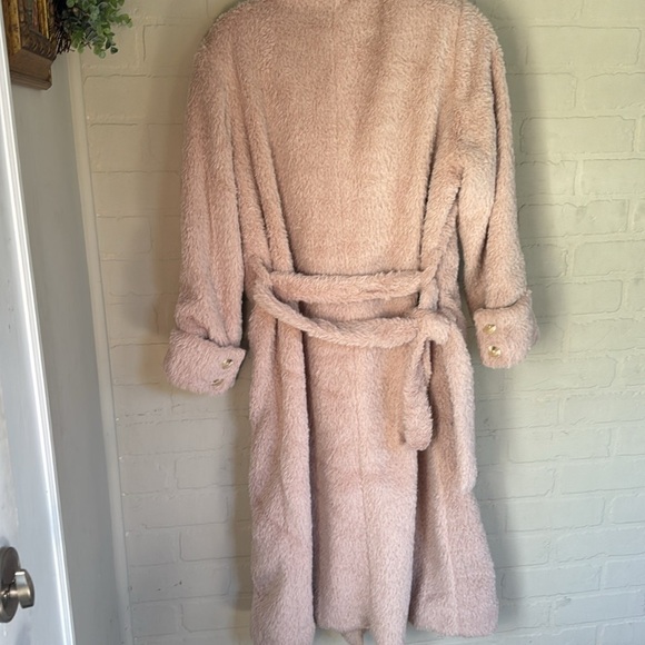 Free people coat cuff it faux fur pockets soft lined sash NEW small - Picture 7 of 8